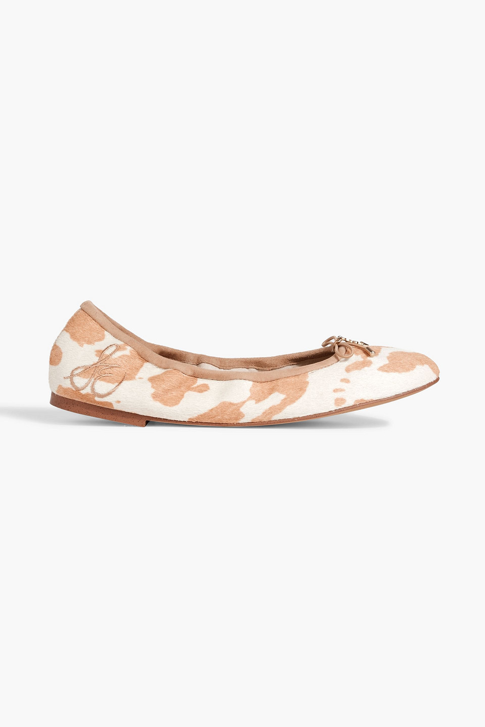 Sam Edelman Felicia Printed Calf Hair Ballet Flats In Sand