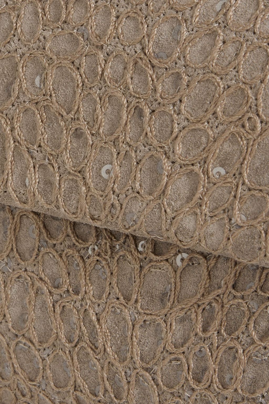 BRUNELLO CUCINELLI Embellished suede envelope clutch