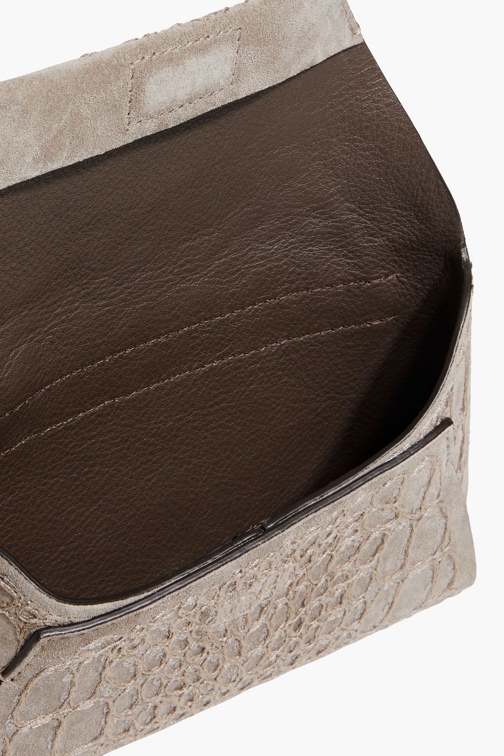 BRUNELLO CUCINELLI Embellished suede envelope clutch