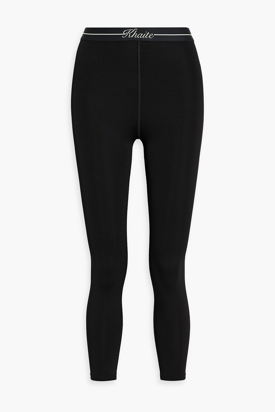 Khaite Merry Stretch-knit Leggings In Black