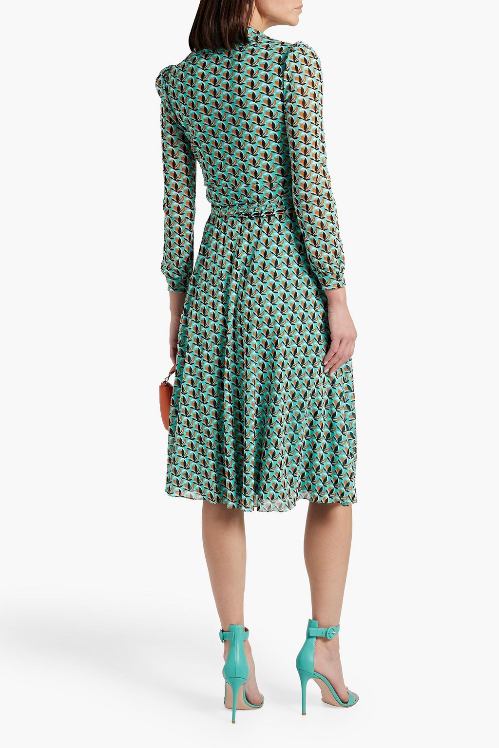 DIANE VON FURSTENBERG Phoenix printed stretch-mesh midi wrap dress
