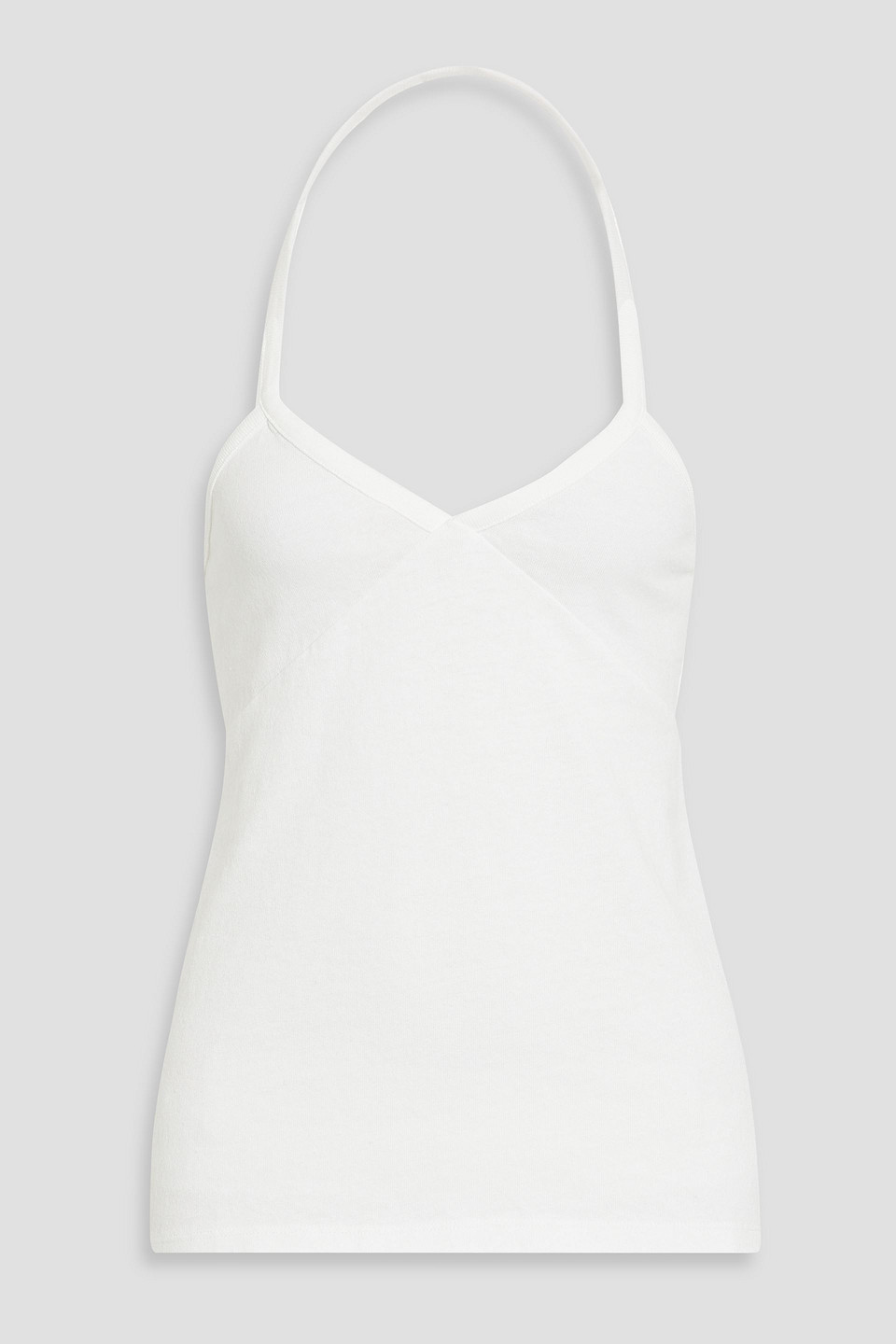 KHAITE MISTY COTTON-JERSEY HALTERNECK TOP