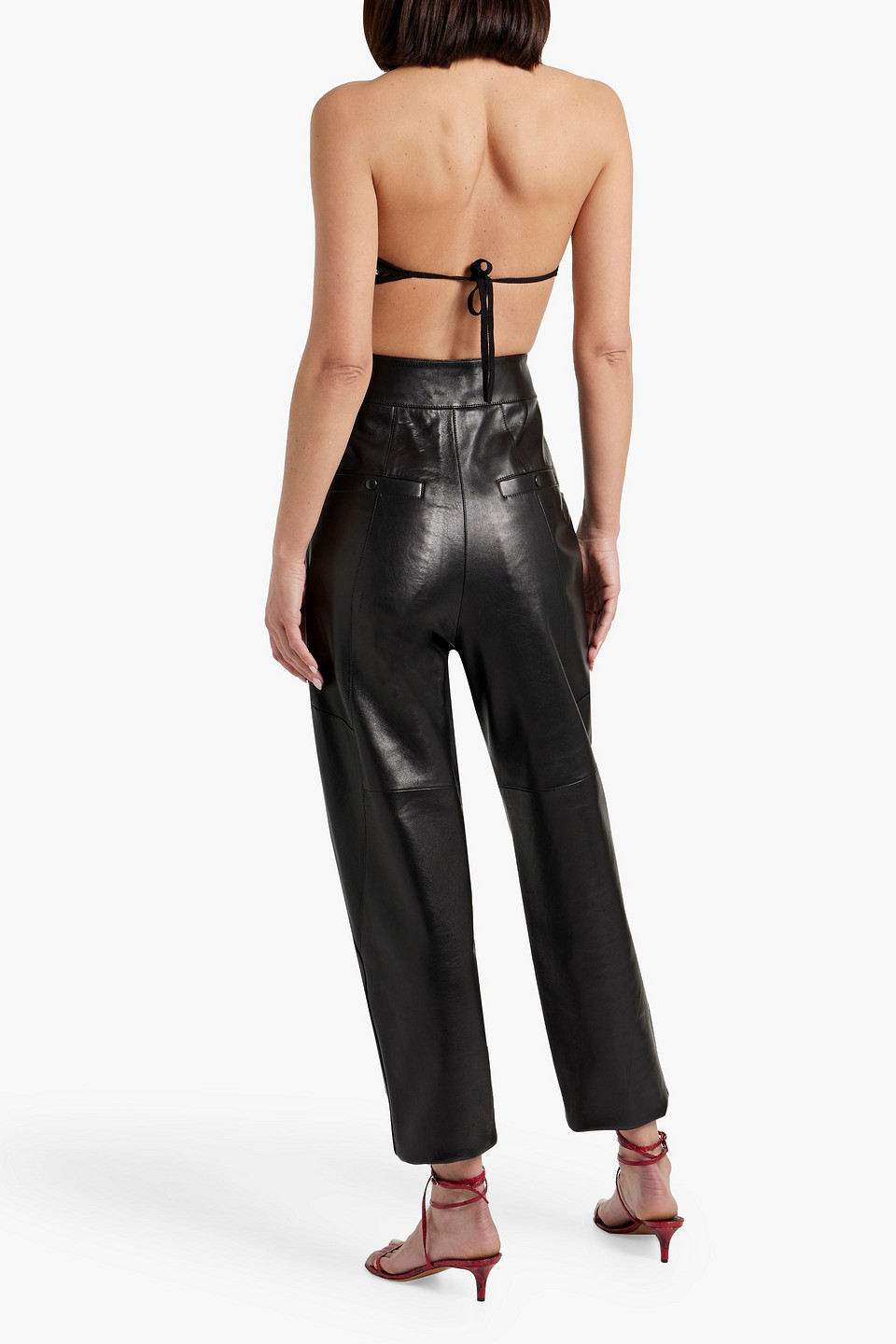 Khaite Steph Crochet Halterneck Bra Top In Black