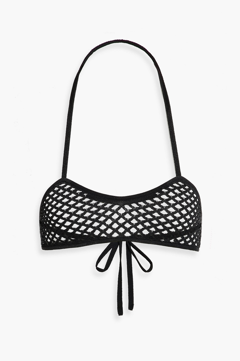 Khaite Steph Crochet Halterneck Bra Top In Black