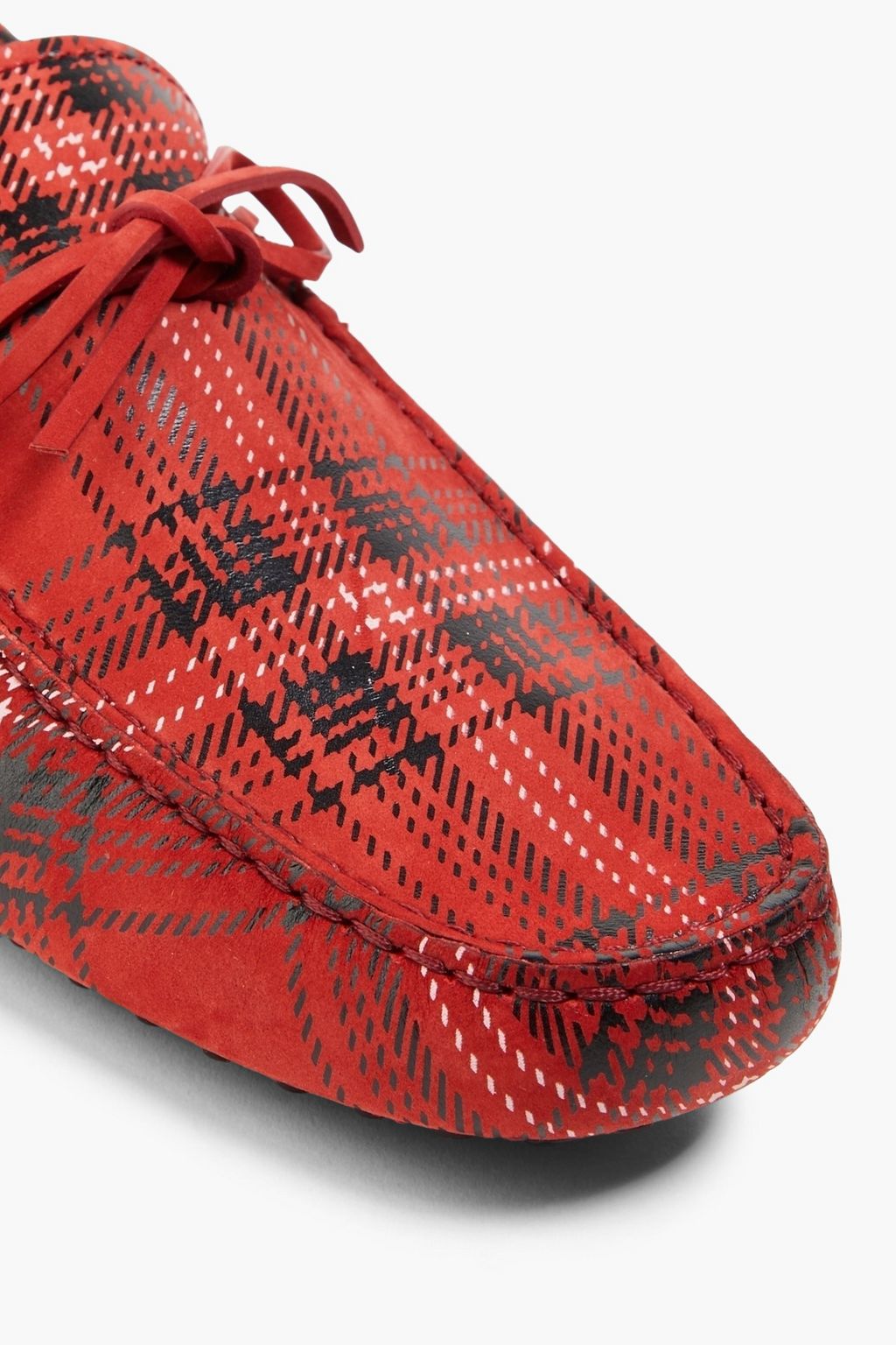 TOD'S حذاء قيادة مصنوع من جلد النوبوك ومزين بطبعات