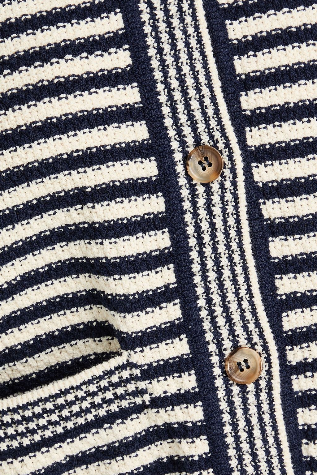 FRAME Striped cotton-blend cardigan