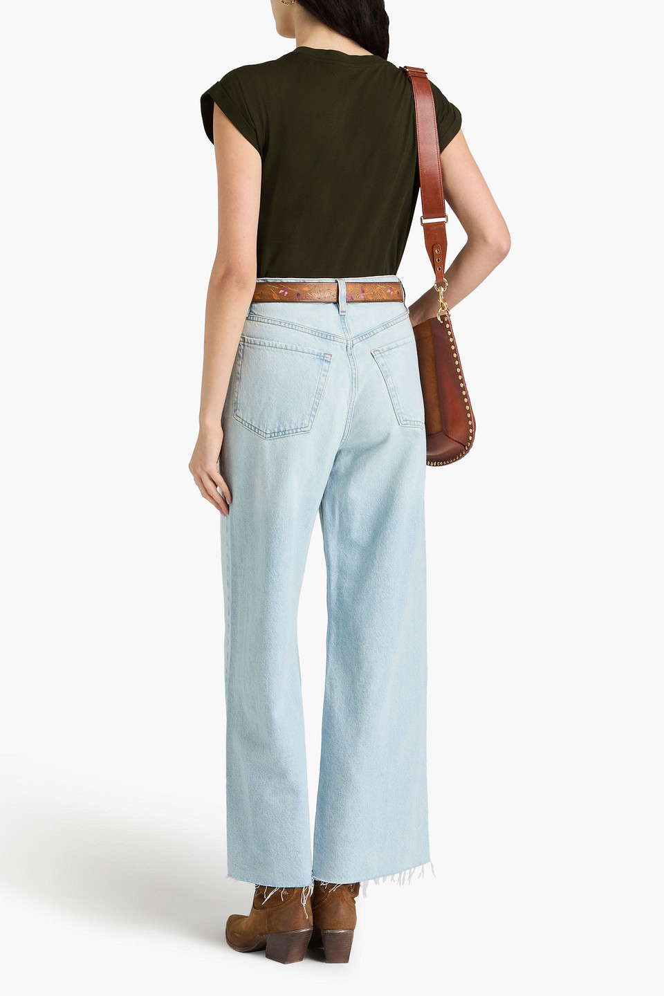 Frame Le Low Baggy Tief Sitzende Jeans Mit Weitem Bein In Hellblauer Denim