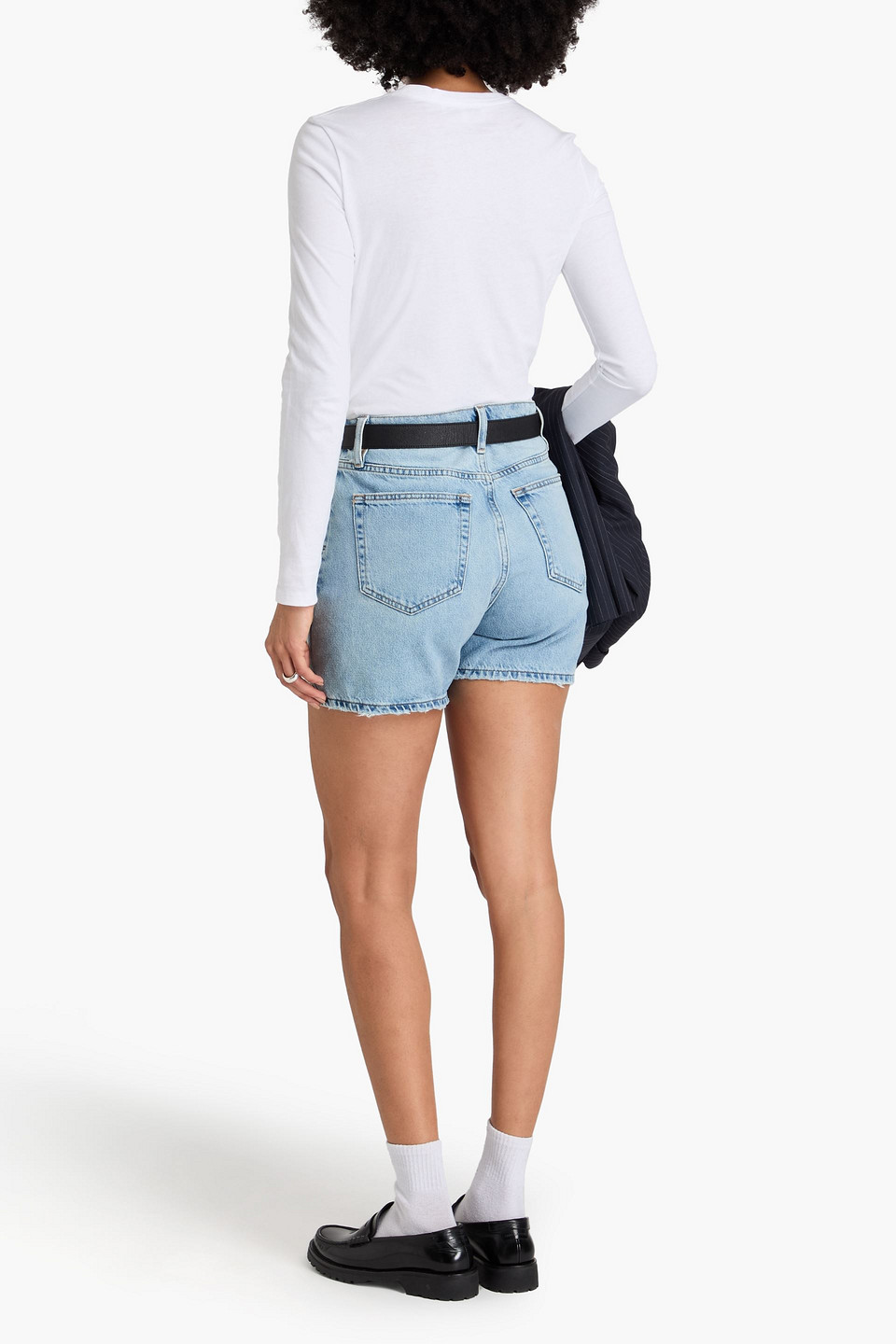 Frame Jeansshorts In Hellblauer Denim