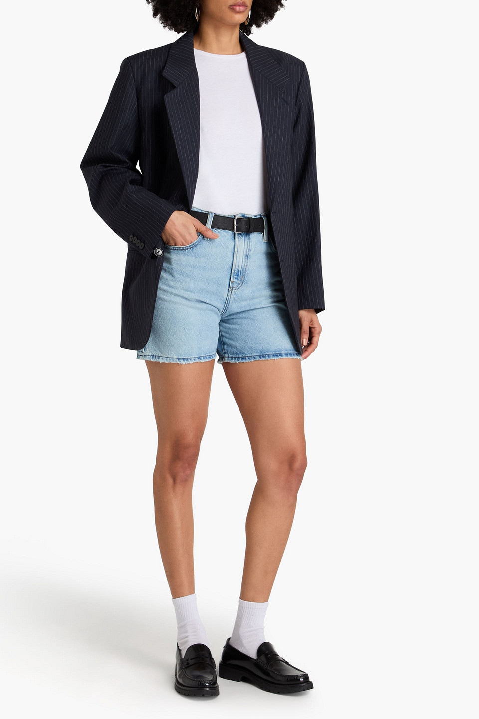 Frame Jeansshorts In Hellblauer Denim
