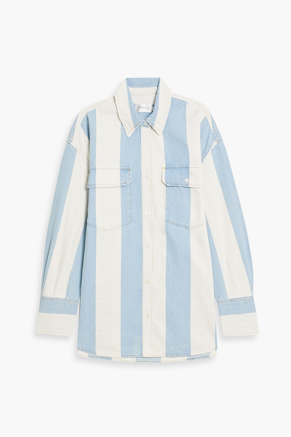 Frame The Borrowed Striped Denim Shirt