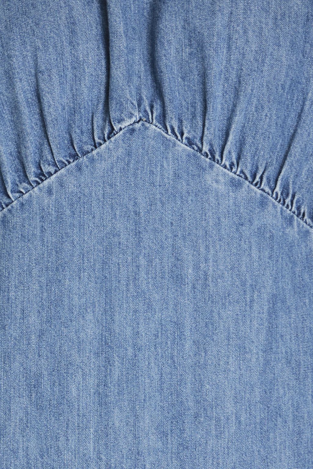 FRAME Asymmetric denim midi dress