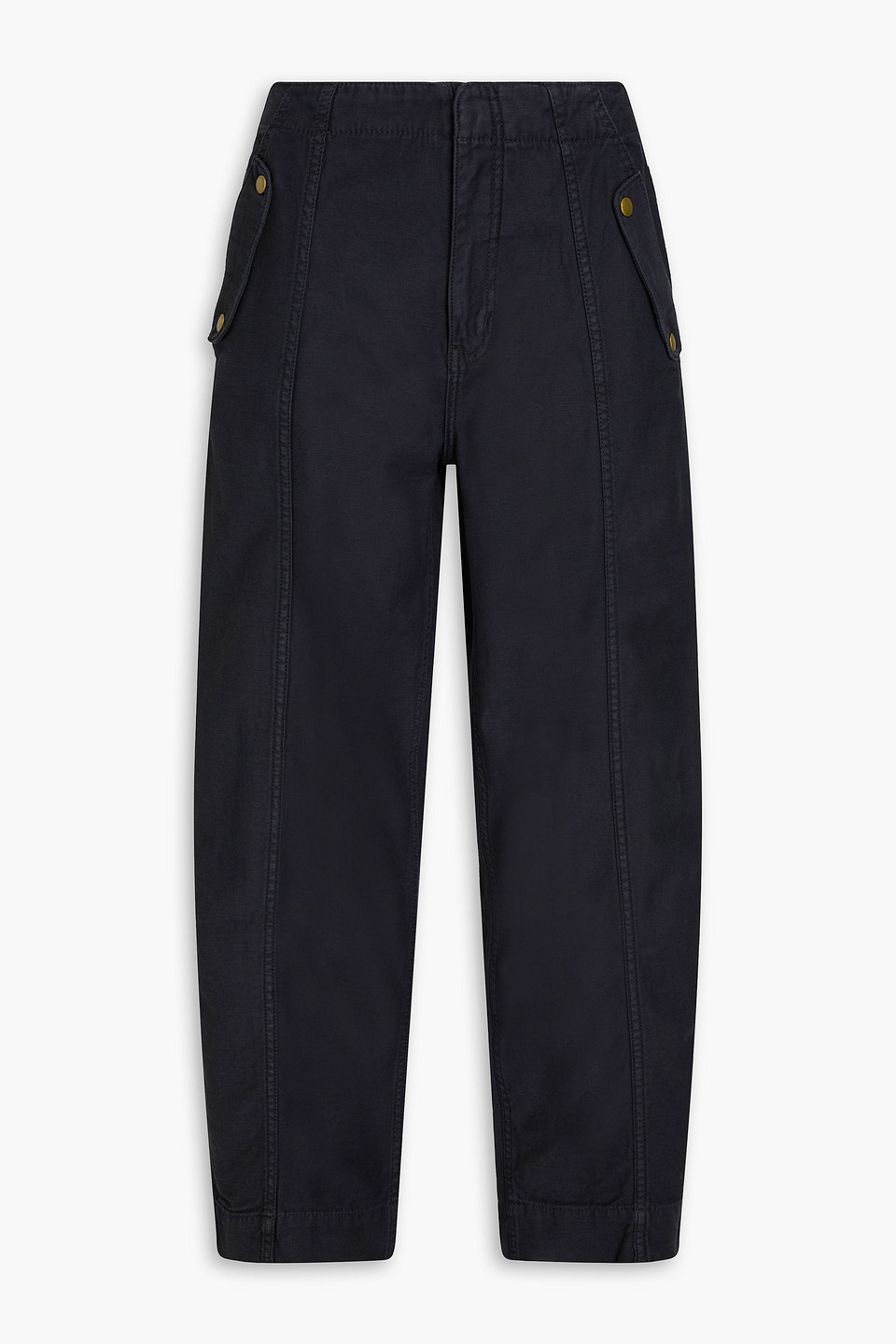 Frame Cotton-canvas Wide-leg Pants In Anthracite