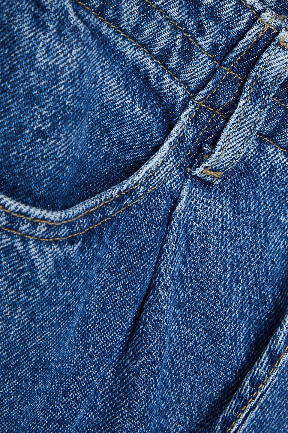 Shop Frame High-rise Wide-leg Jeans In Mid Denim