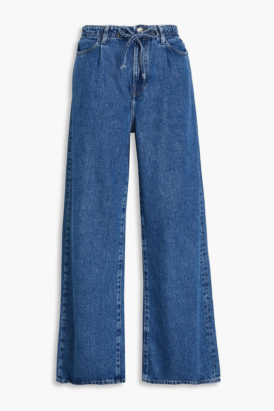 Frame High-rise Wide-leg Jeans In Mid Denim