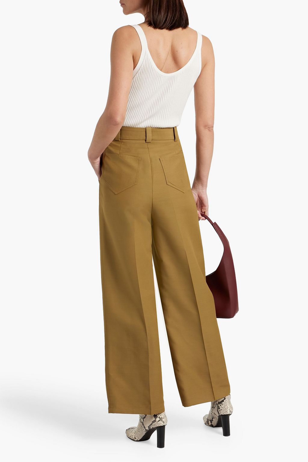 KHAITE Ian twill wide-leg pants