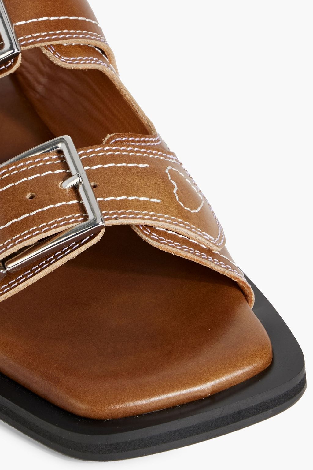 GANNI Leather slingback sandals