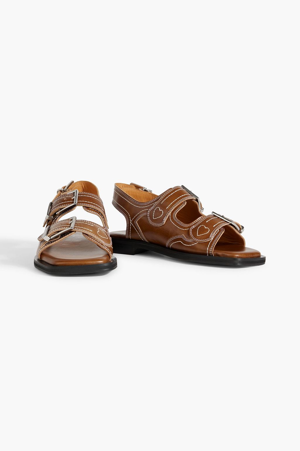 GANNI Leather slingback sandals