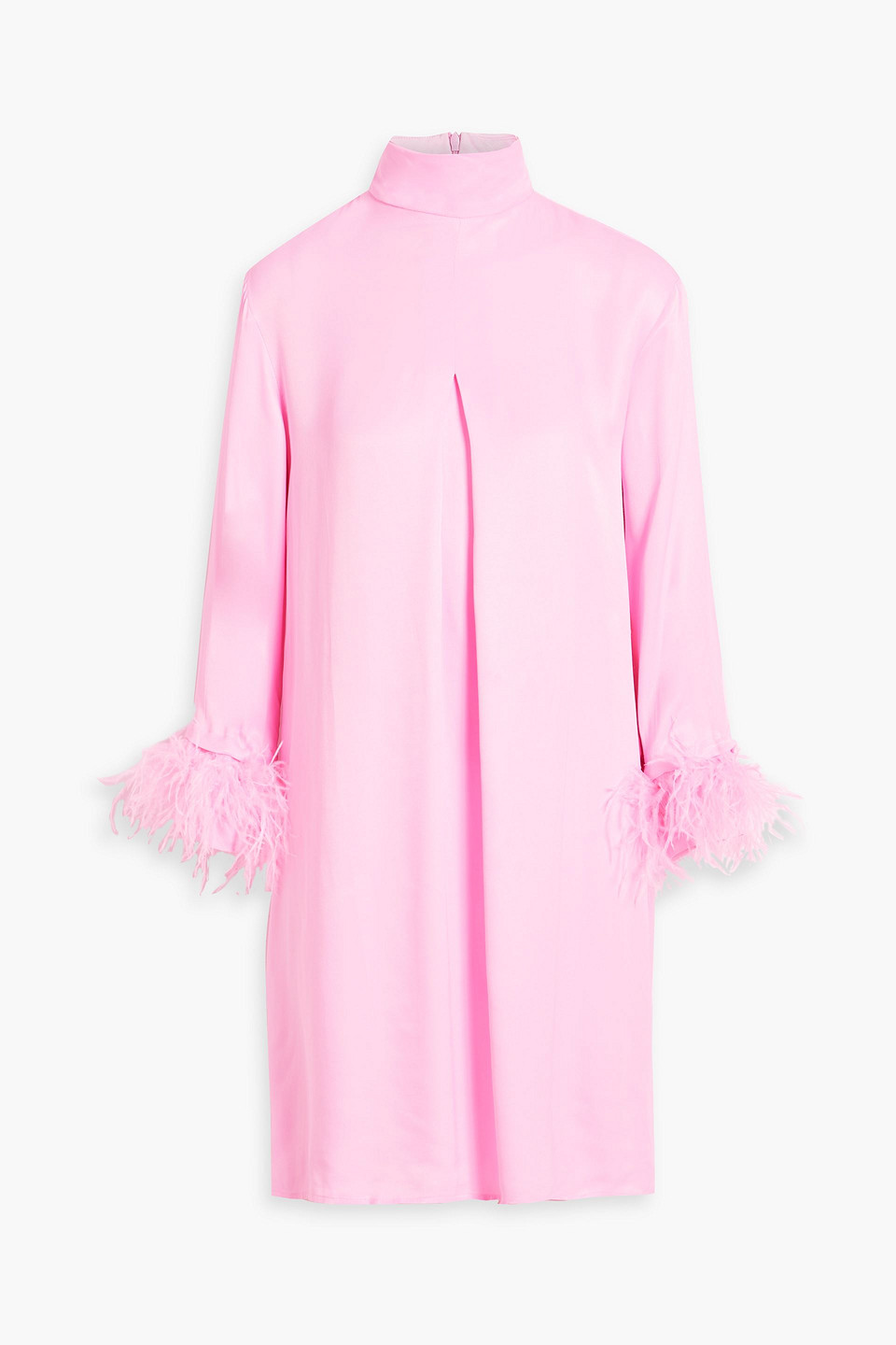 Sleeper Party Feather-trim Minidress In Baby Pink