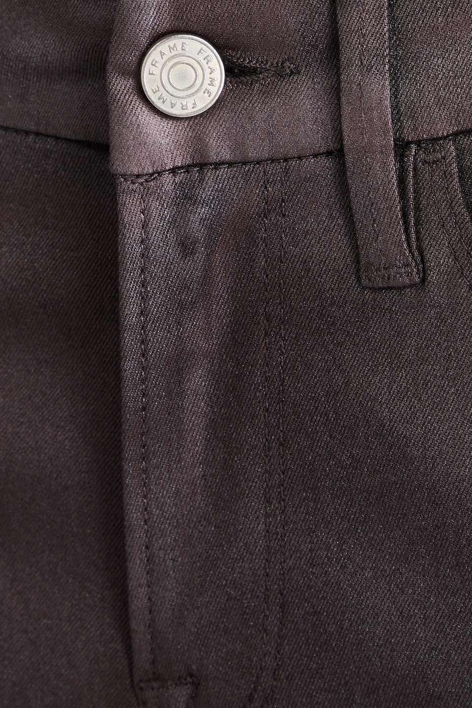 FRAME LE CROP MINI BOOT METALLIC HIGH-RISE KICK-FLARE JEANS