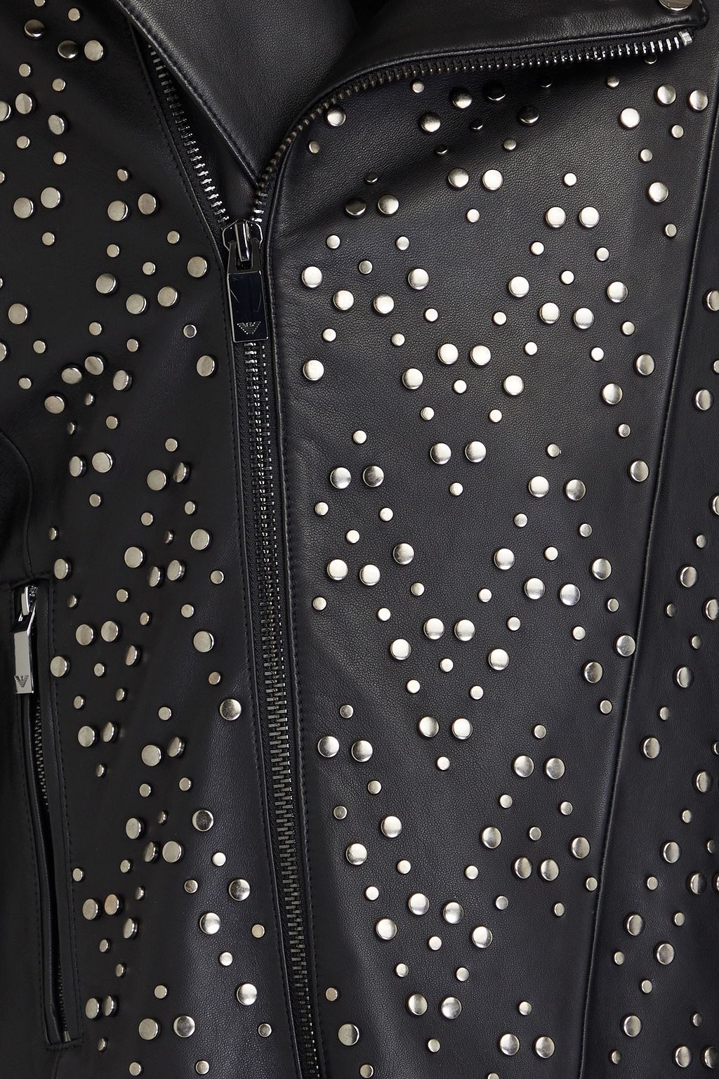 EMPORIO ARMANI Studded leather biker jacket