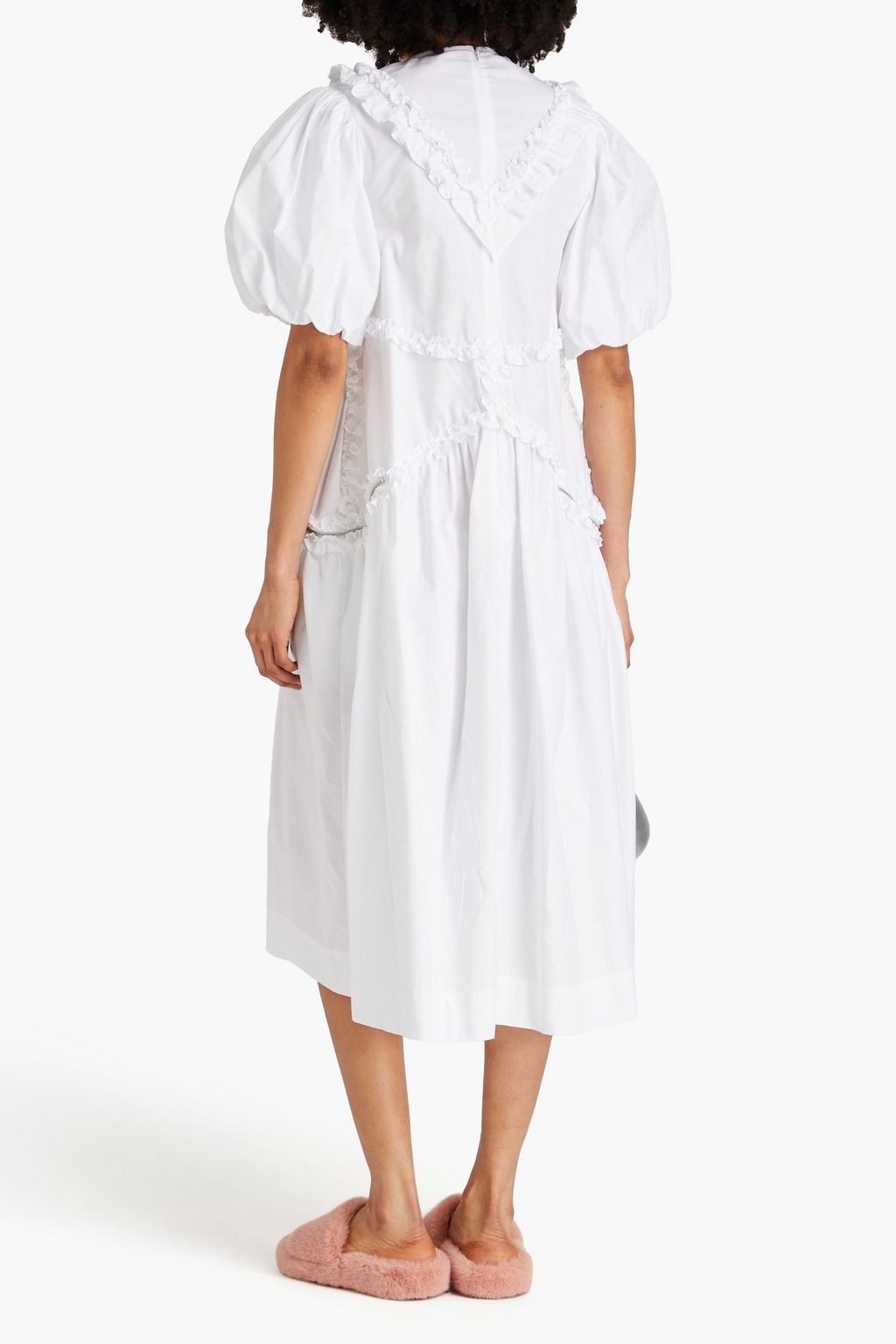 SIMONE ROCHA Ruffled cotton-poplin midi dress