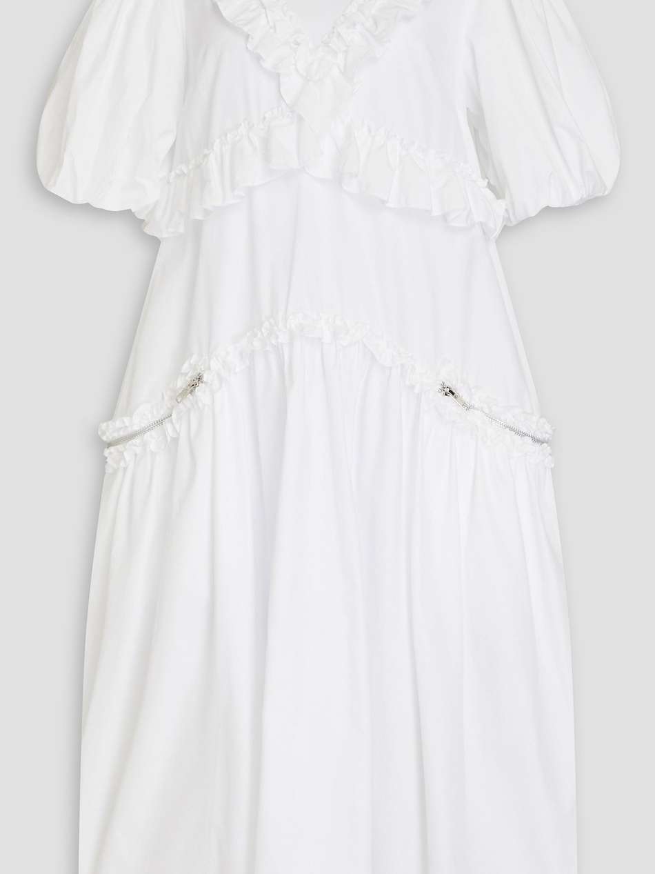 ruffled cotton-poplin midi dress