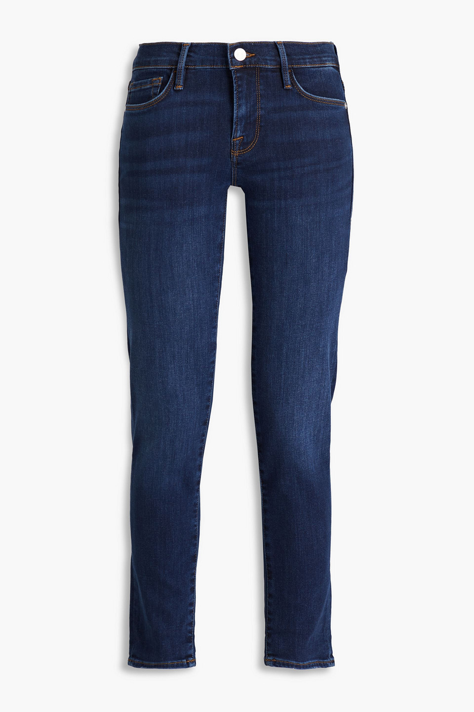 FRAME LE GARCON MID-RISE SLIM-LEG JEANS