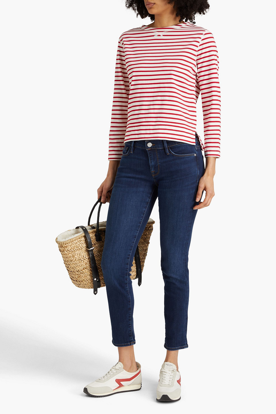 FRAME LE GARCON MID-RISE SLIM-LEG JEANS