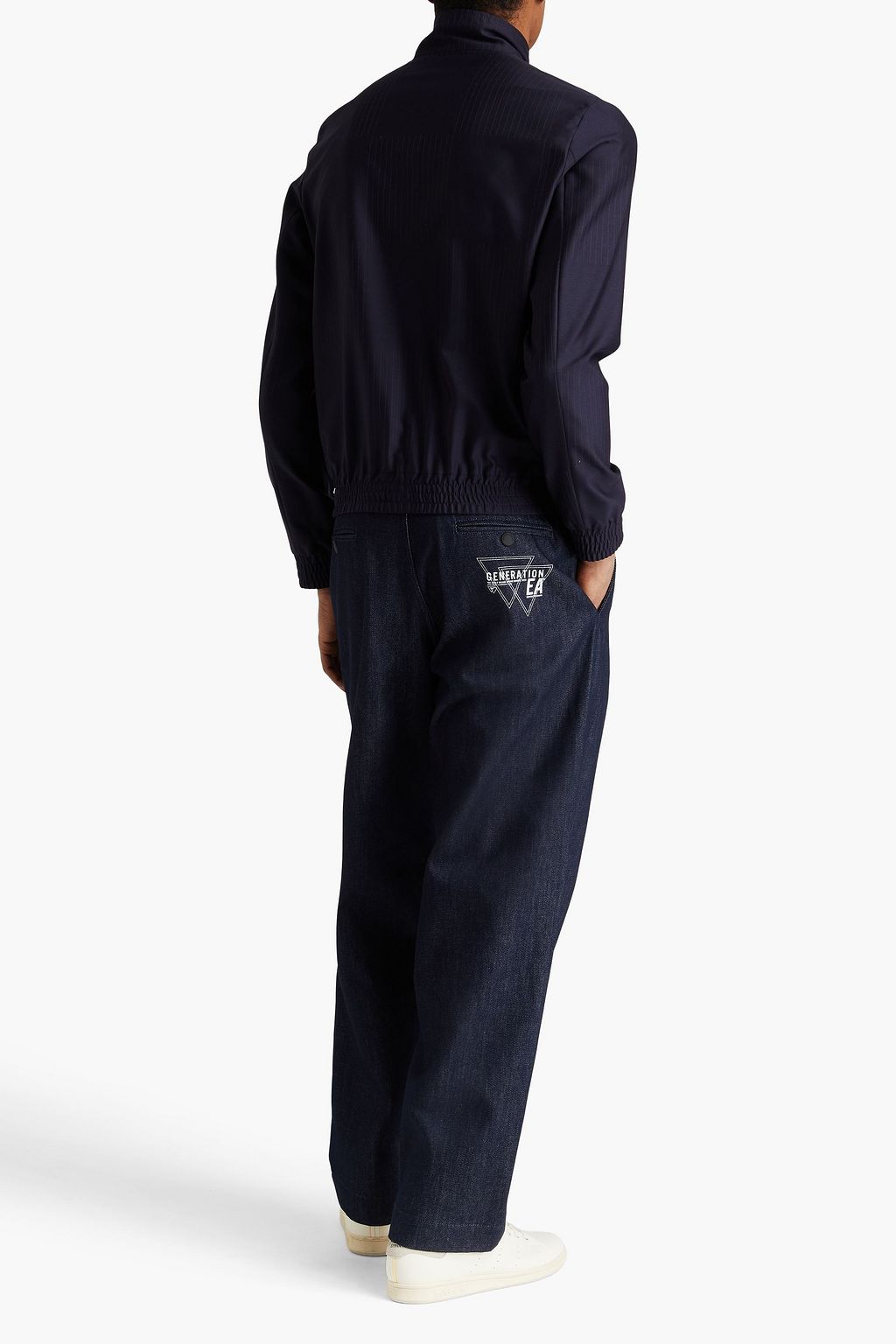 EMPORIO ARMANI Pinstriped wool-blend twill jacket