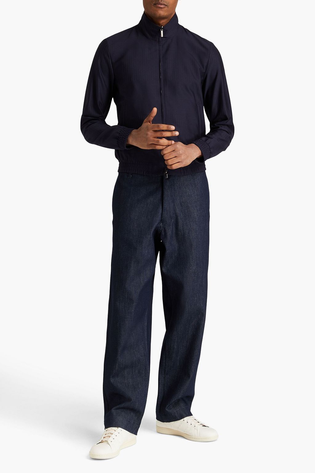 EMPORIO ARMANI Pinstriped wool-blend twill jacket