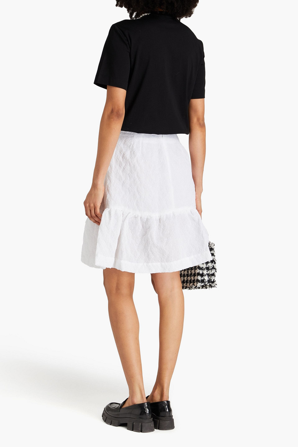 Shop Simone Rocha Ruffled Cloqué Mini Skirt In White