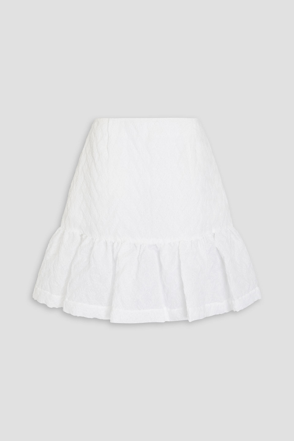 Ruffled cloqué mini skirt