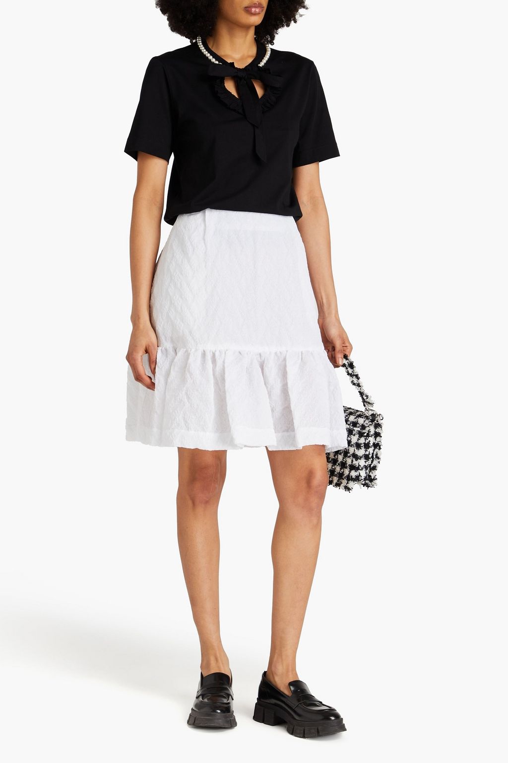 SIMONE ROCHA Ruffled cloqué mini skirt