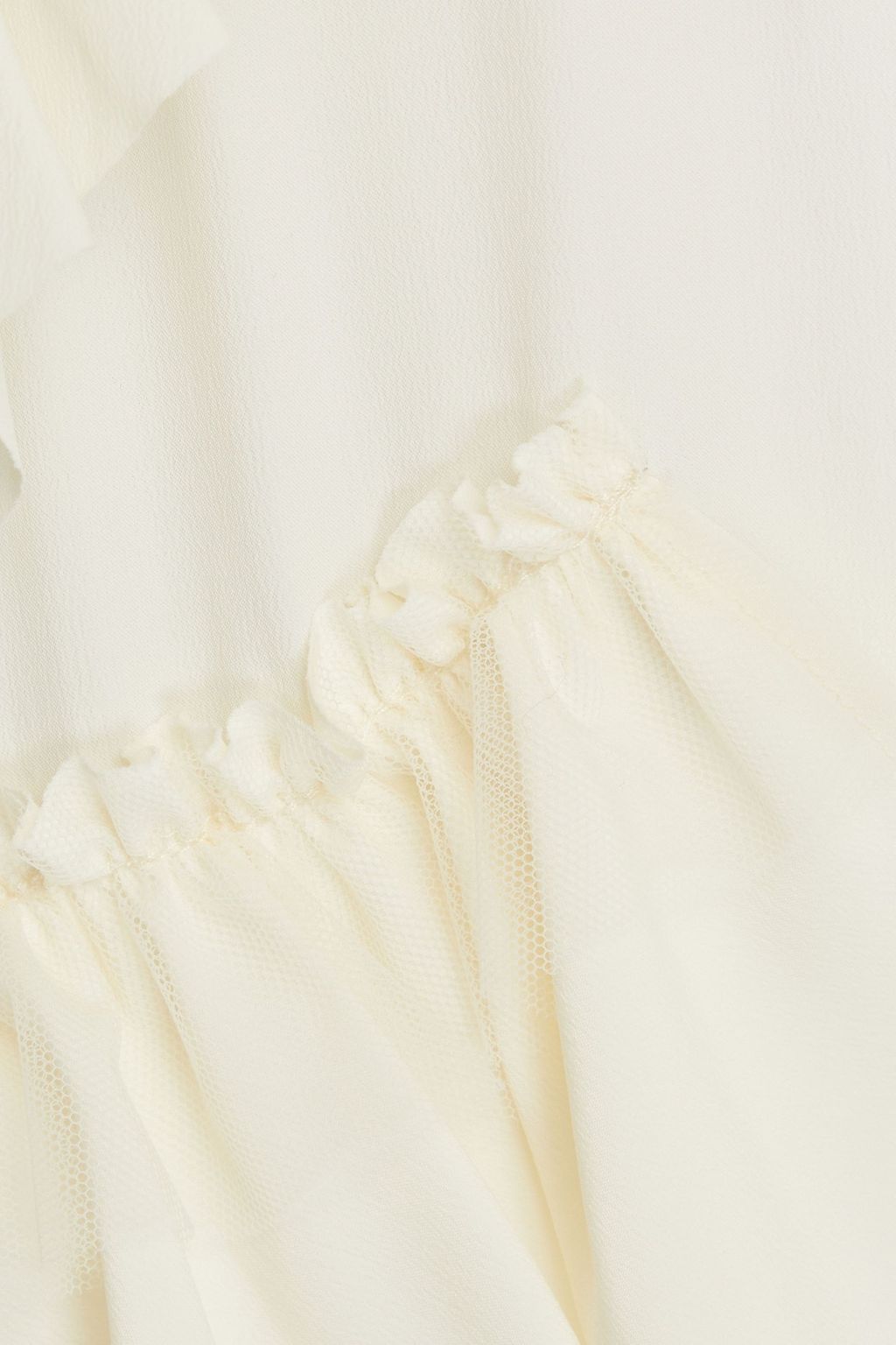 SIMONE ROCHA 러플 장식 크레퐁 패널 코튼 저지 미디 드레스