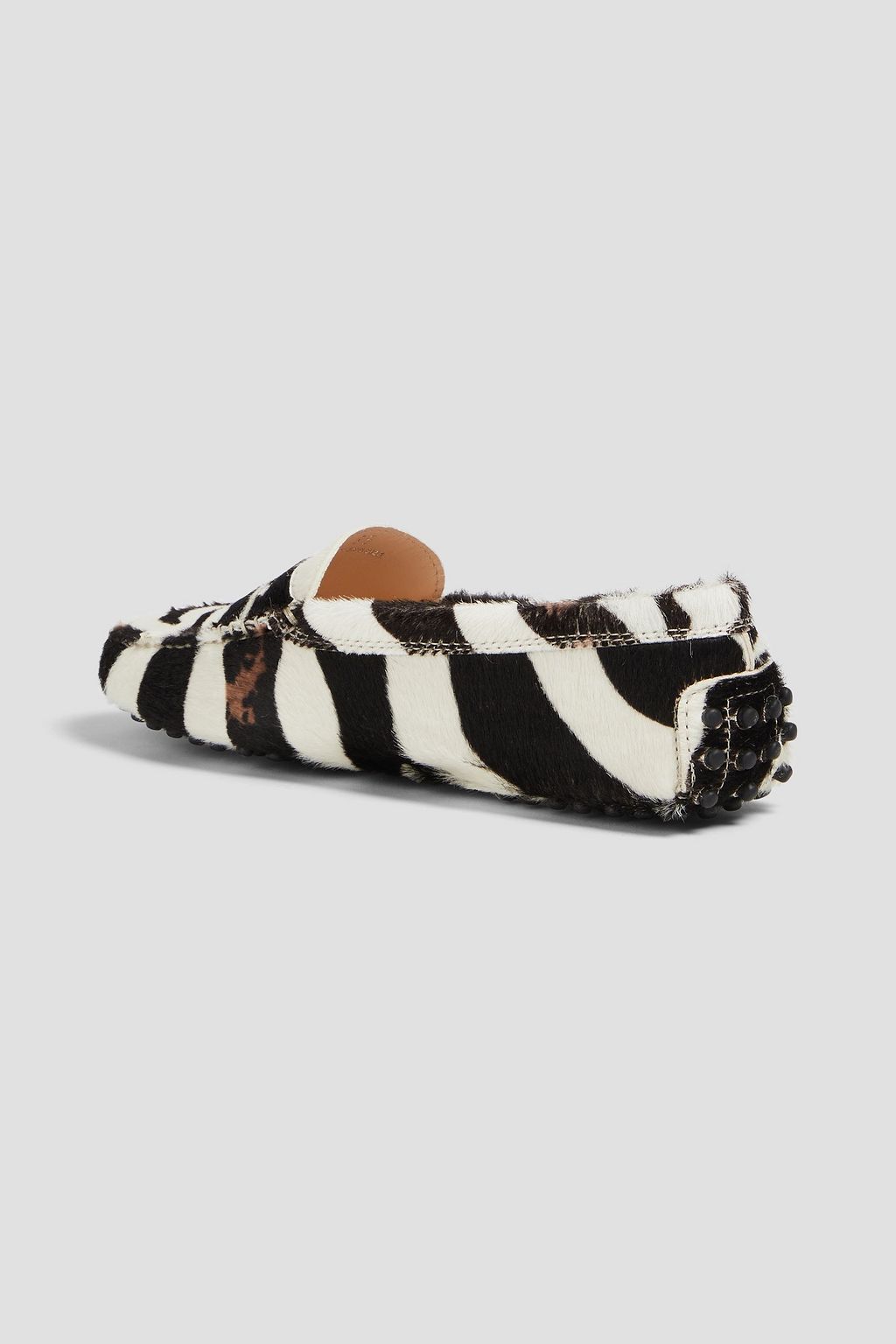 TOD'S Gommino zebra-print calf hair loafers