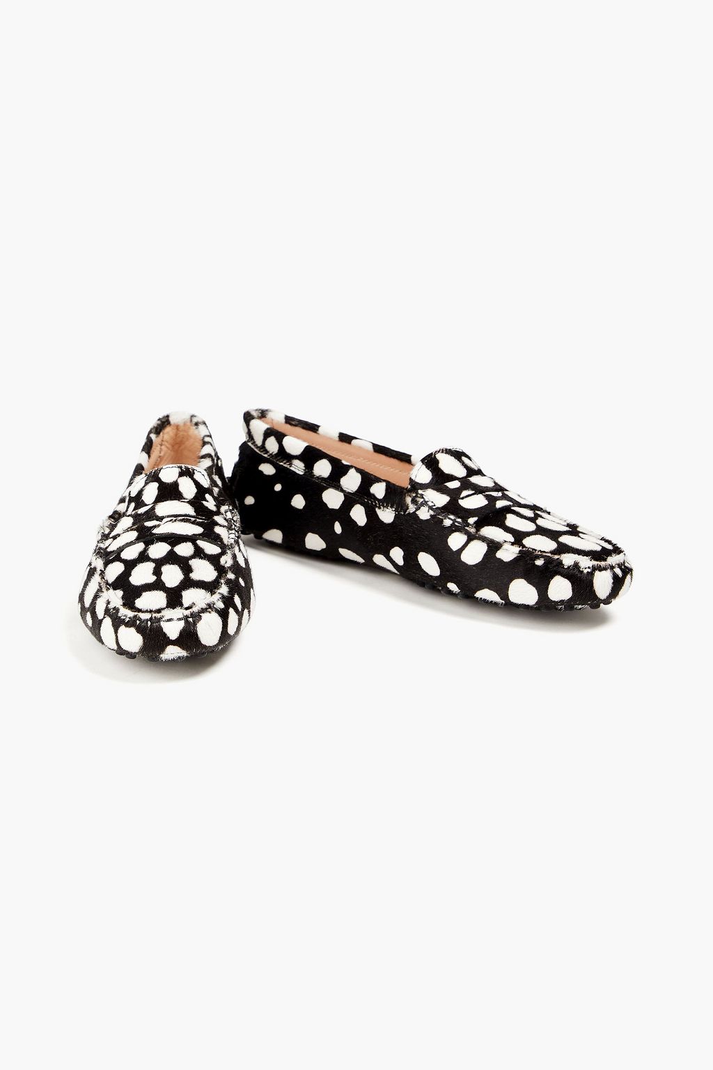 TOD'S Printed calf hair loafers