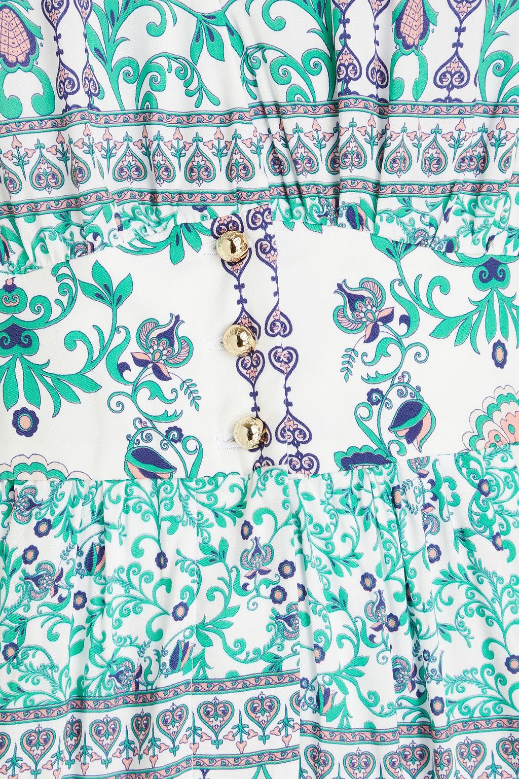 MELISSA ODABASH Ayana gathered floral-print mousseline jumpsuit