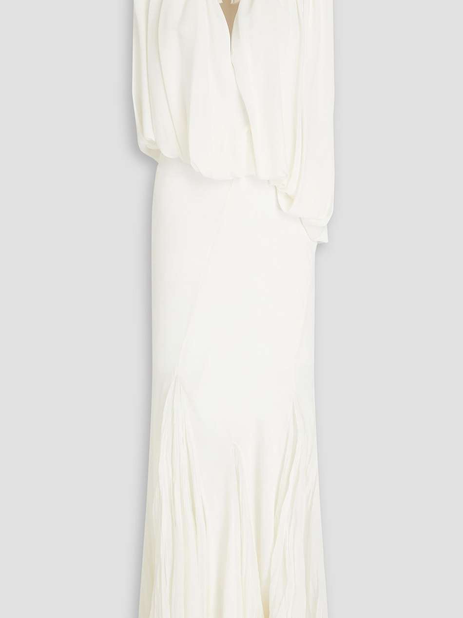 greco ruffled silk-chiffon maxi dress