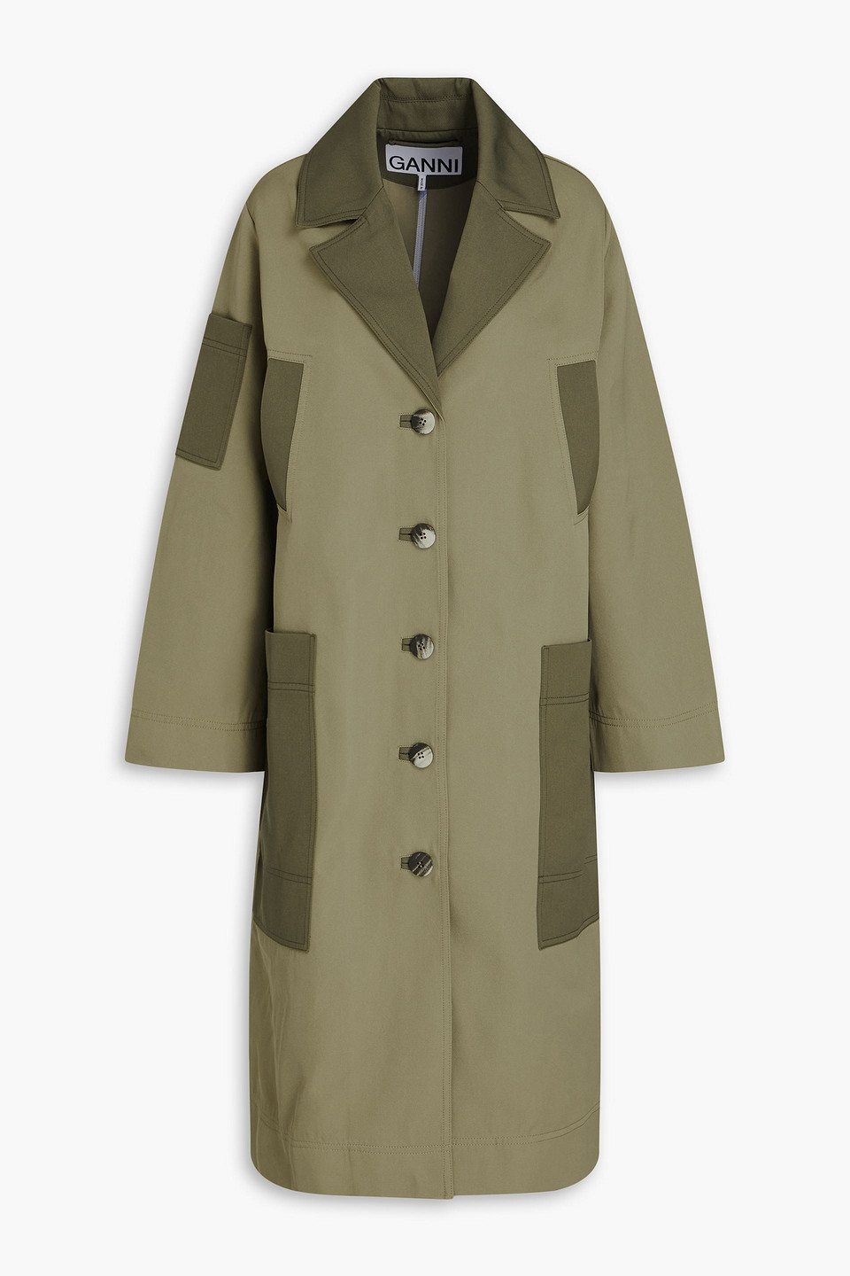 GANNI TWILL TRENCH COAT