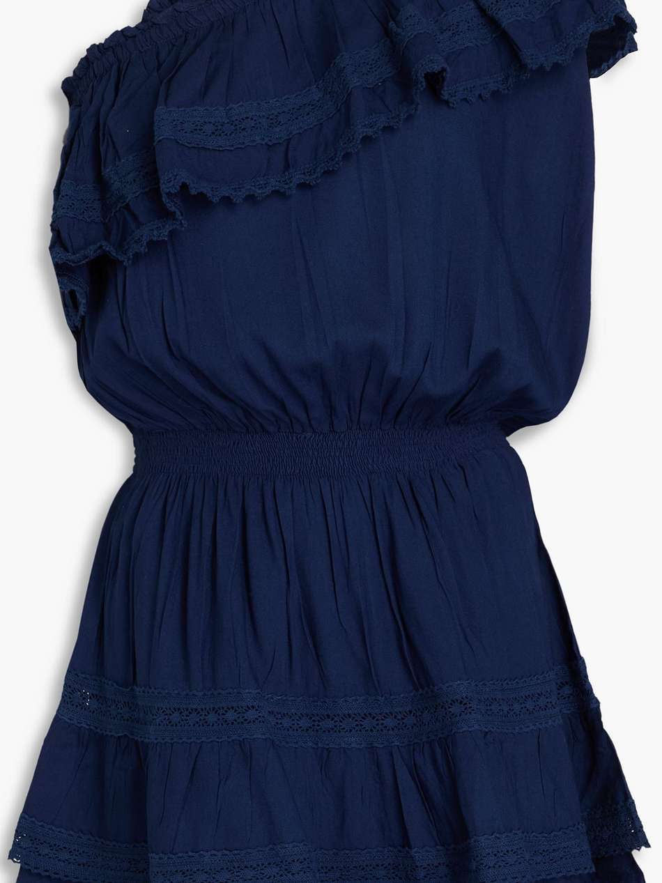 debbie one-shoulder ruffled voile mini dress