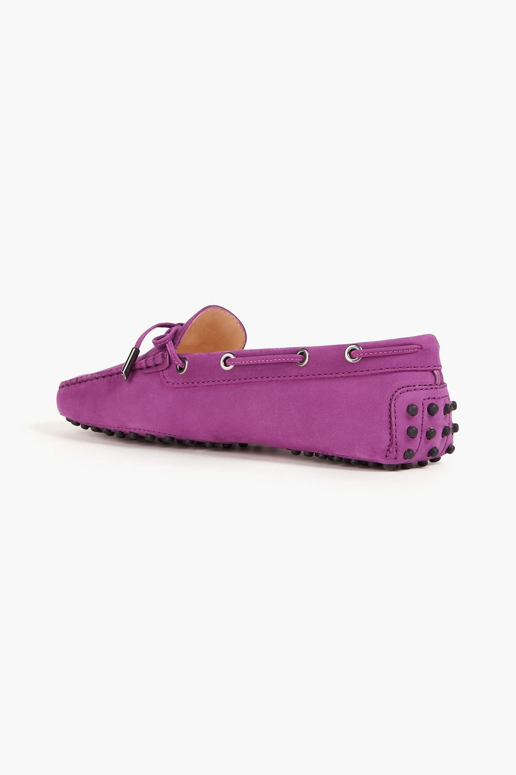 TOD'S حذاء لوفر "غومينو" من جلد النوبوك مزين بربطة على شكل فراشة