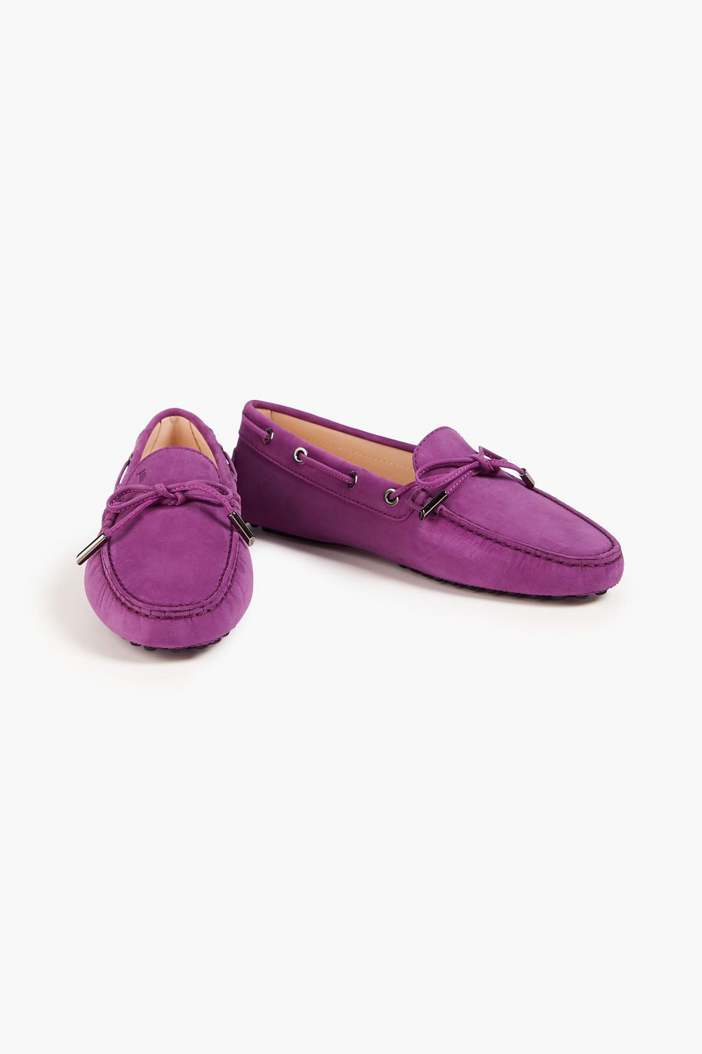 TOD'S حذاء لوفر "غومينو" من جلد النوبوك مزين بربطة على شكل فراشة