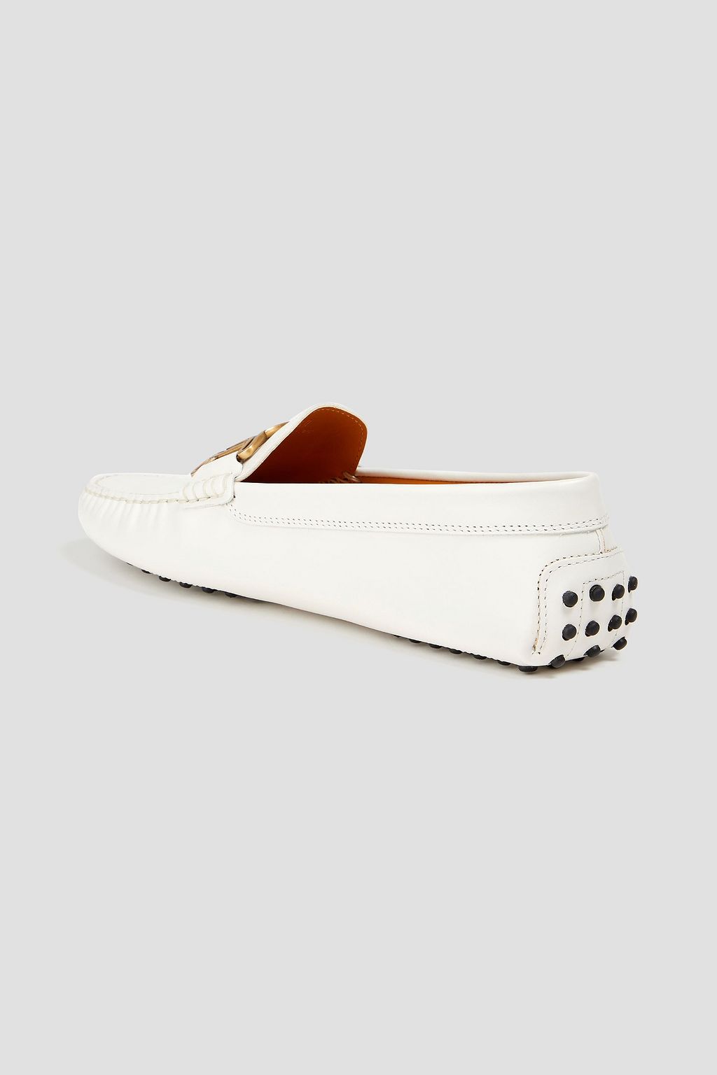 TOD'S حذاء لوفر مصنوع من الجلد ومزين بسلسلة