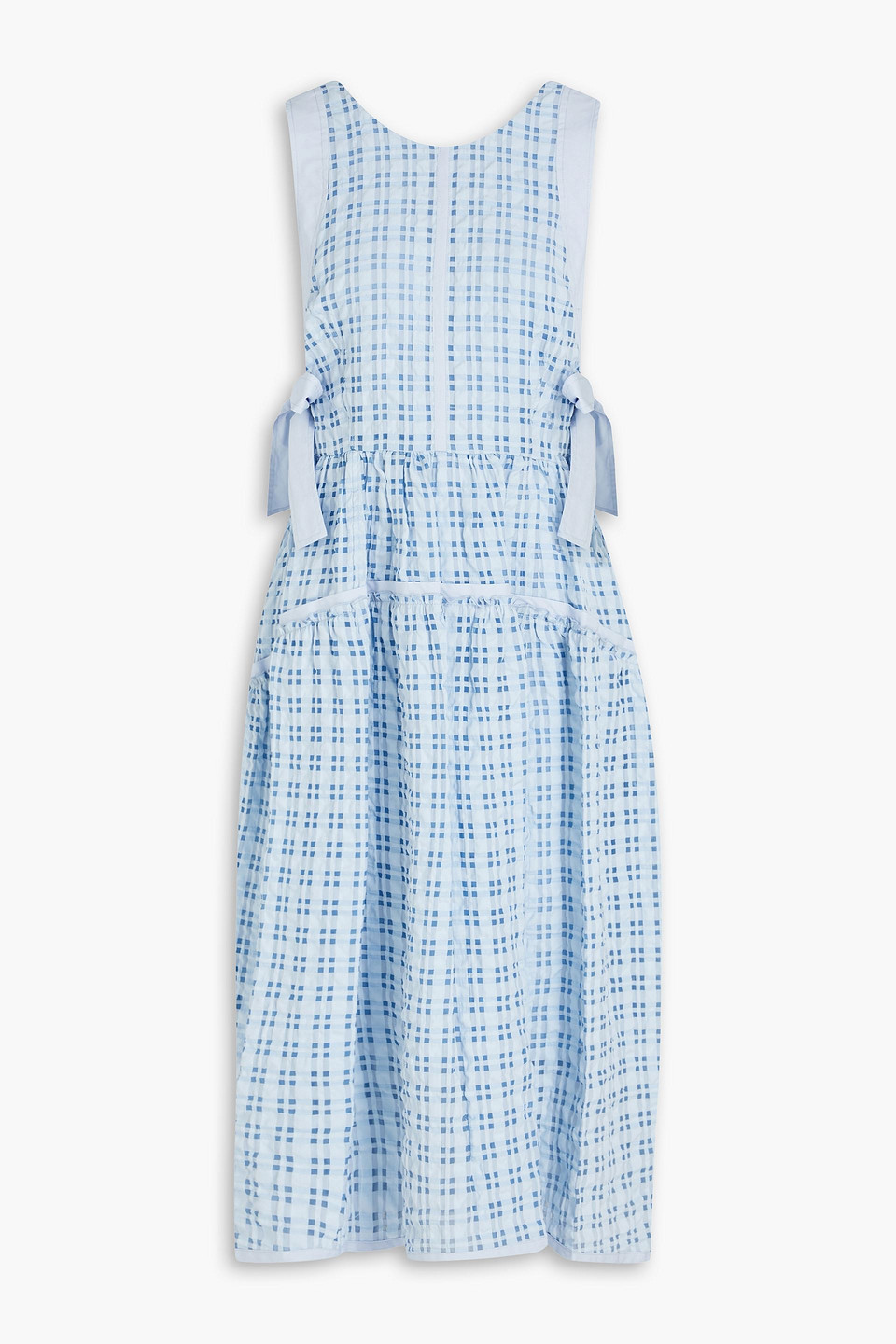 3.1 Phillip Lim Checked Seersucker Midi Dress In Blue