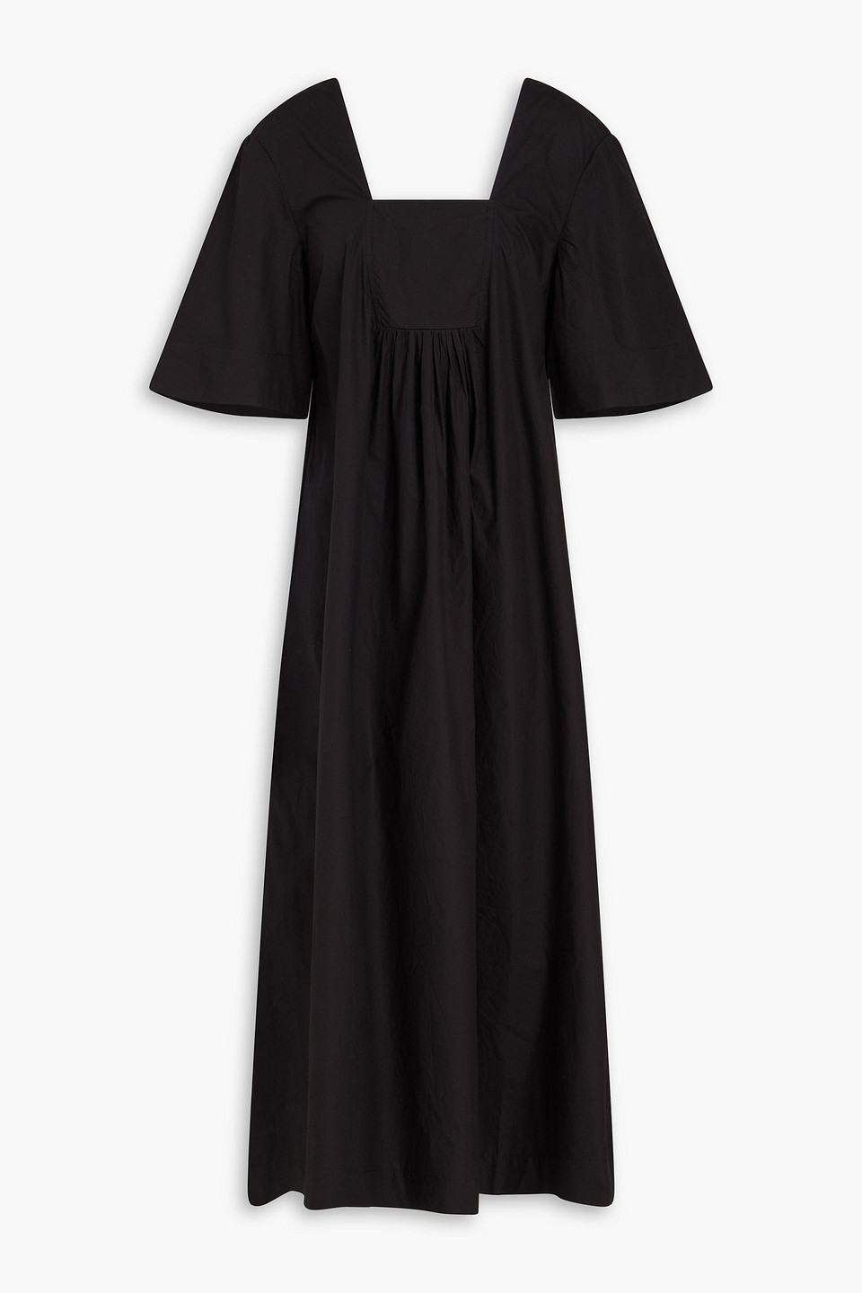 GANNI - Cotton-poplin midi dress - Black - DE 36