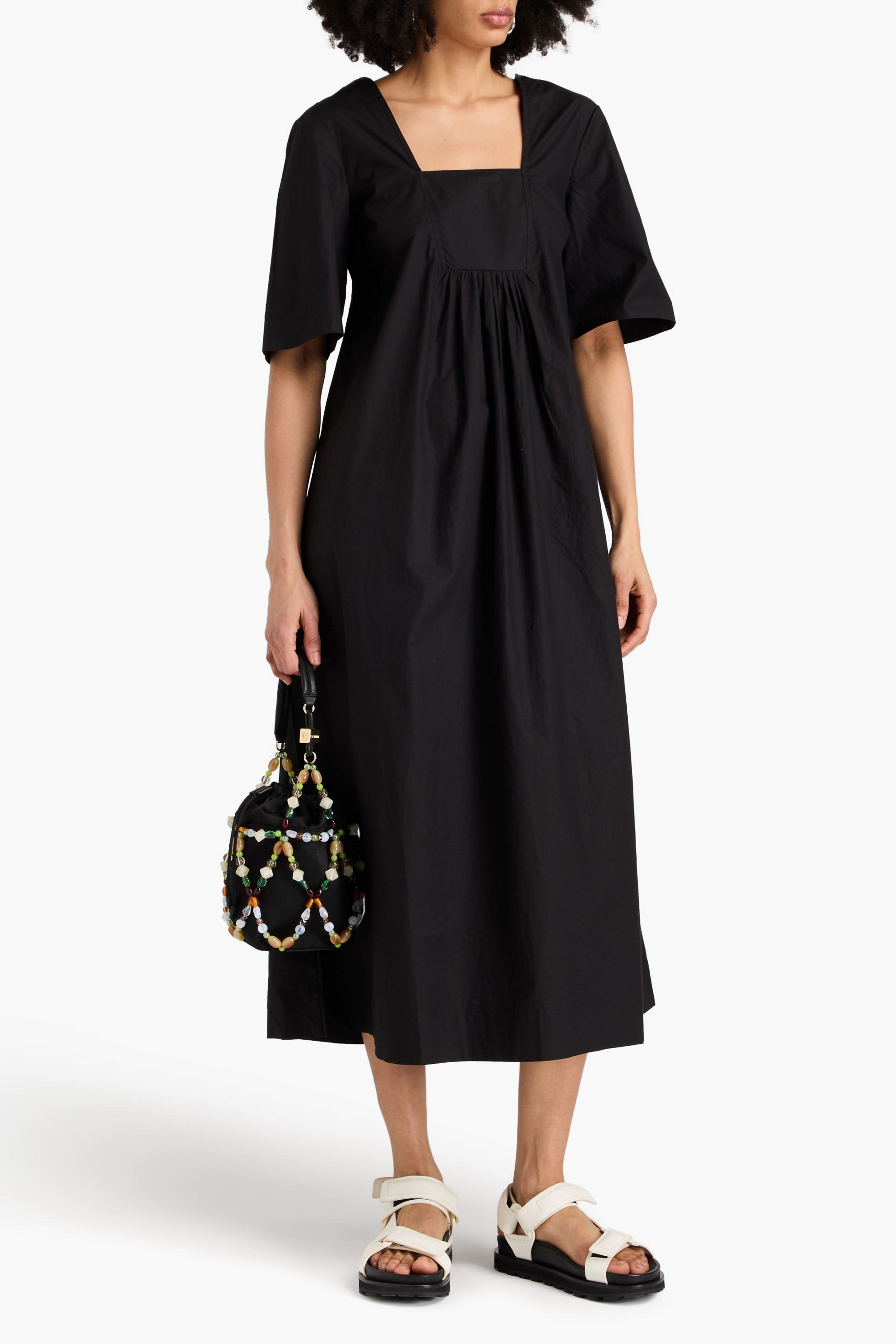 GANNI Cotton-poplin midi dress