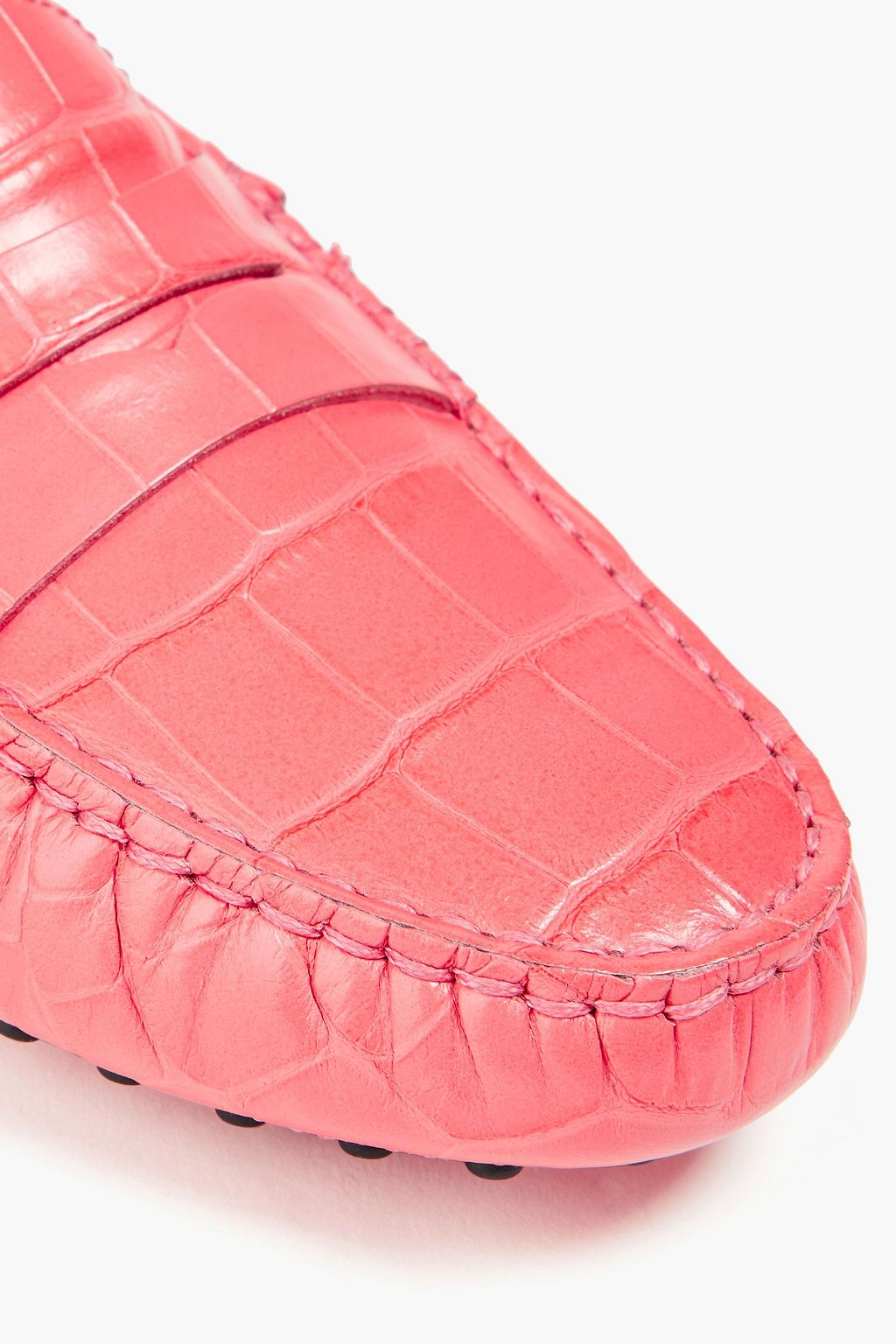 TOD'S حذاء لوفر مصنوع من الجلد بنقشة جلد التمساح