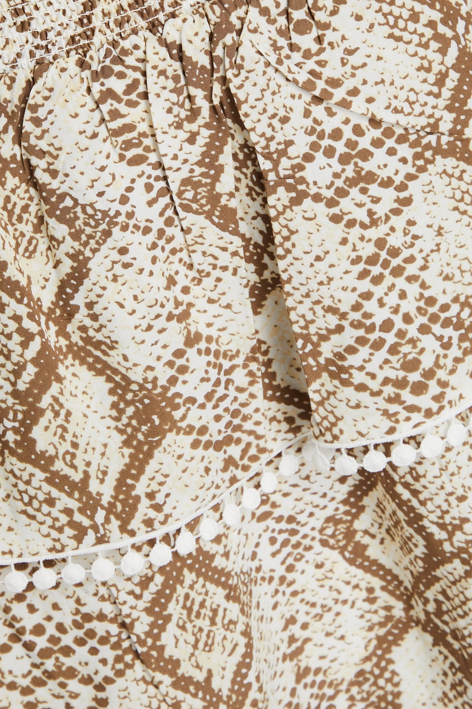 Melissa Odabash Keri Tiered Snake-print Mousseline Mini Dress In Animal Print