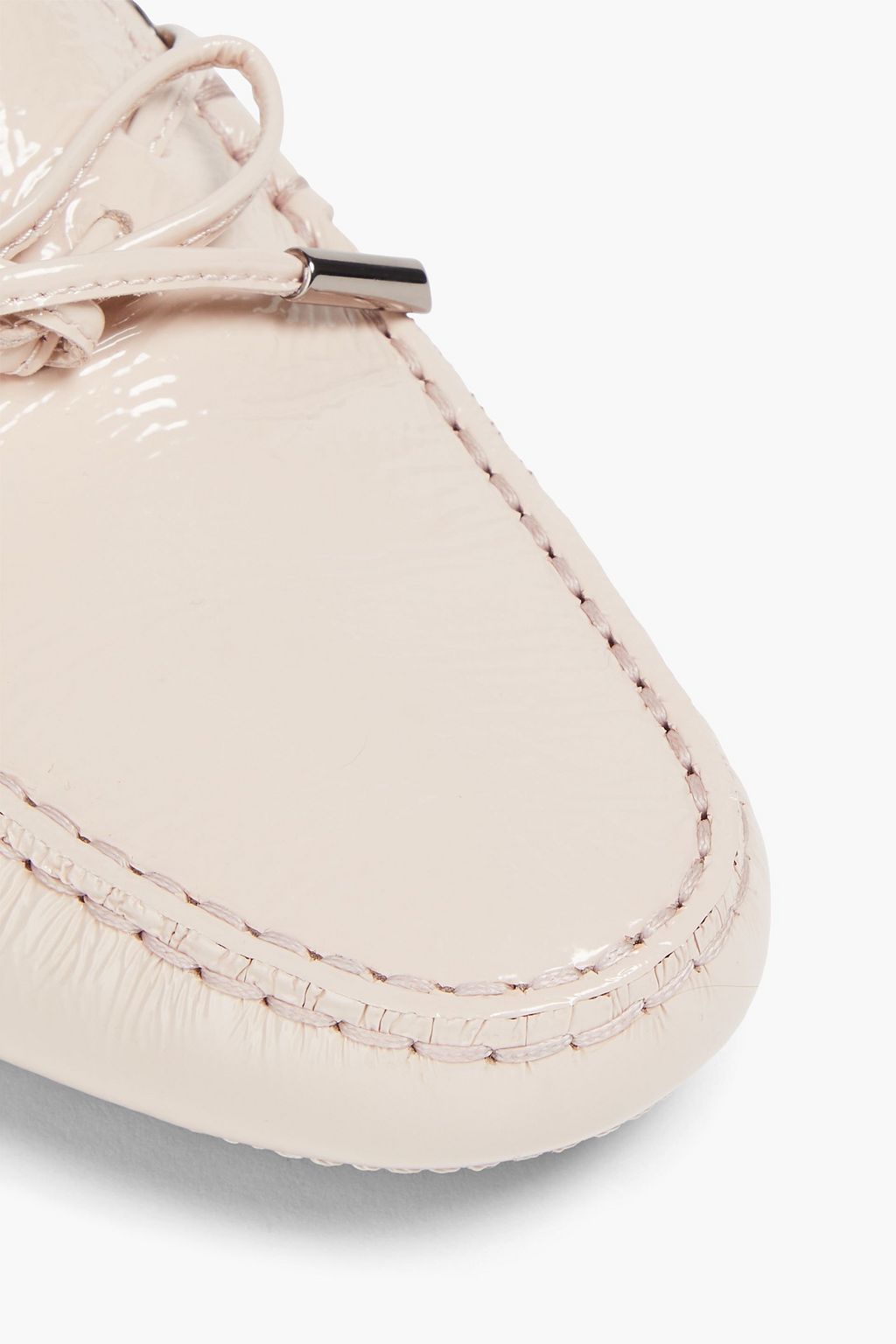 TOD'S حذاء لوفر Heaven Laccetto من الجلد اللامع المجعد