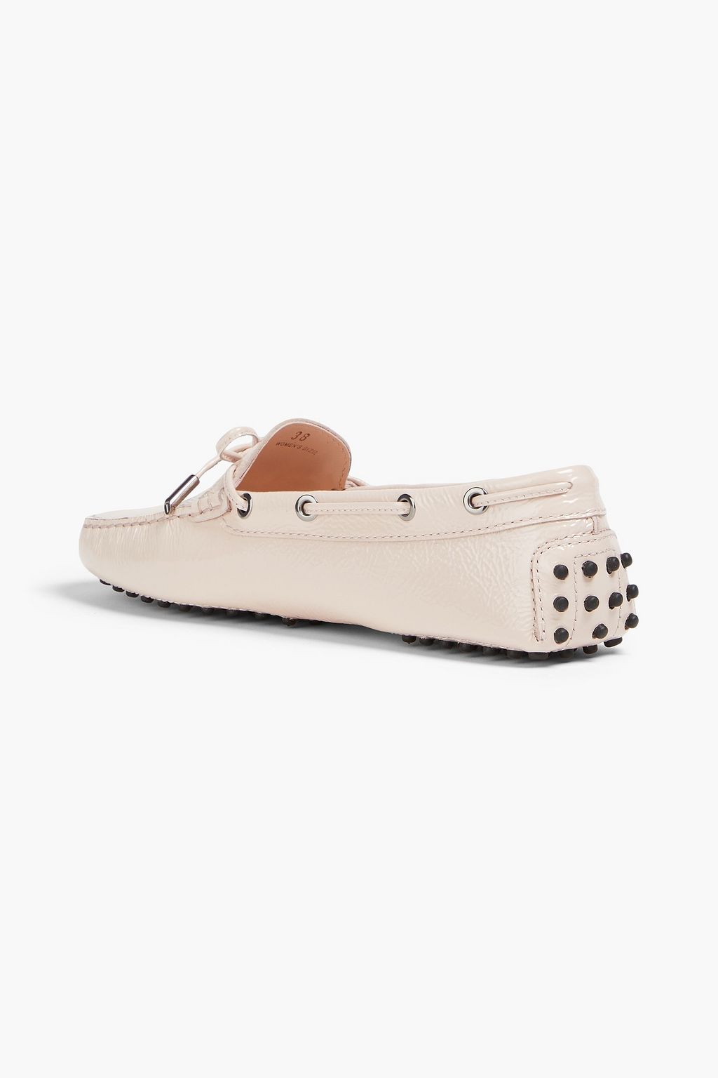 TOD'S حذاء لوفر Heaven Laccetto من الجلد اللامع المجعد